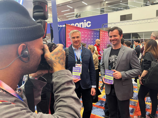 Clear Drop team discussing practical household waste solutions at CES 2026 exhibition